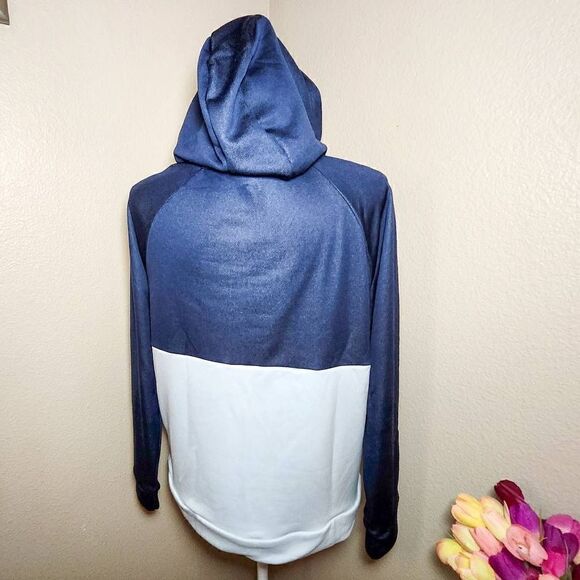 Under Armour Womens Hoodie Blue UA Qualifier Color Block Pullover Size M - Picture 3 of 8